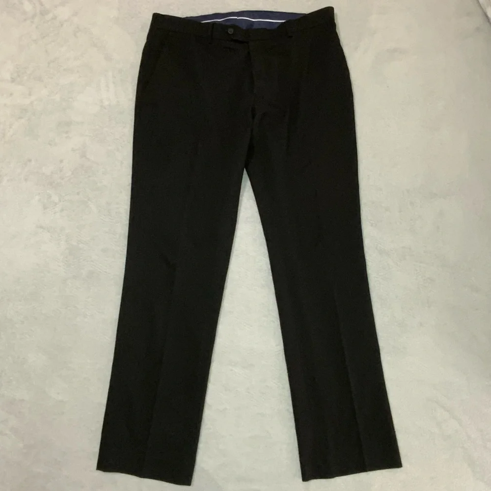 Tommy Hilfiger Mens Black Dress Pants 36x32 Stretch - Picture 2 of 9